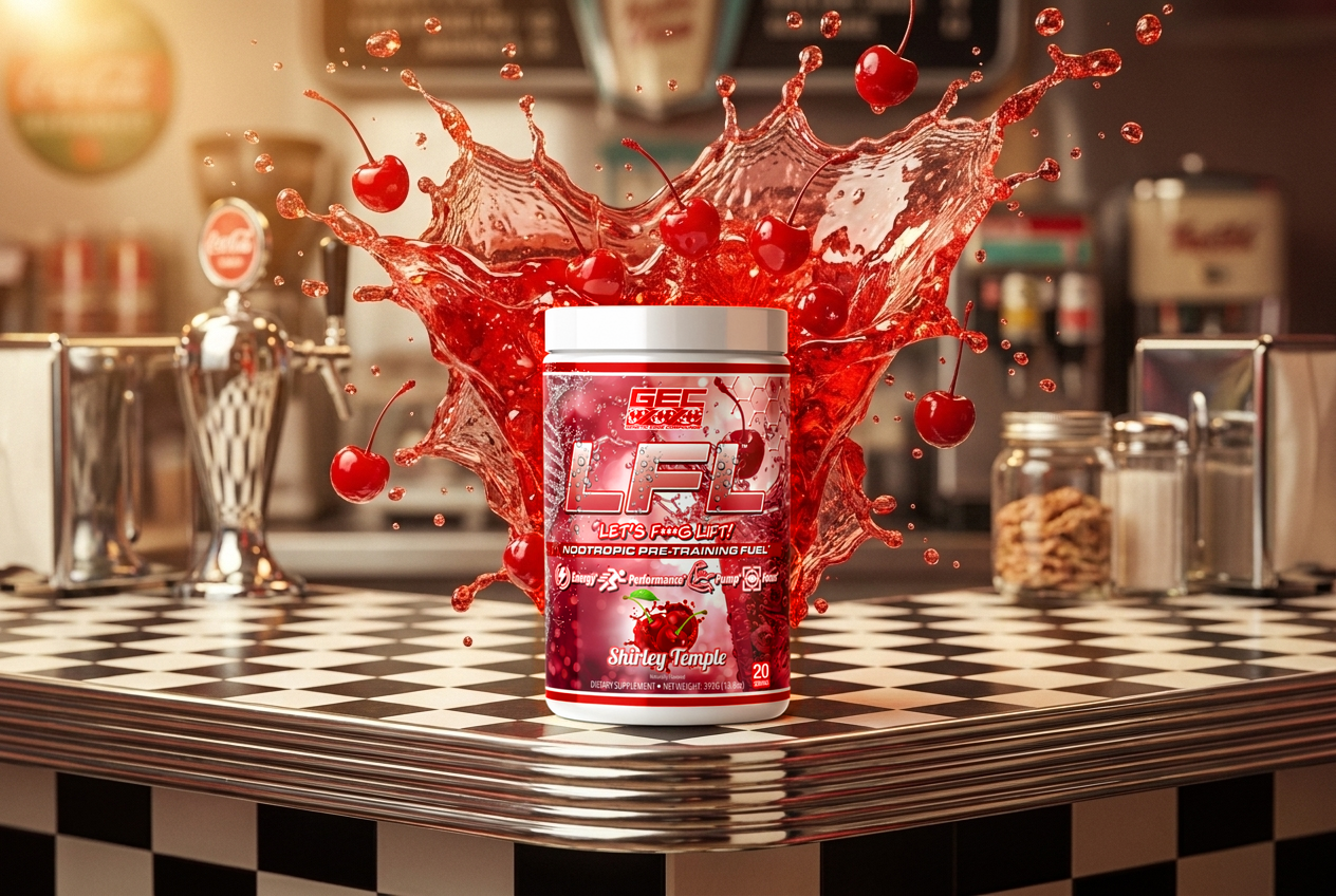 LFL Shirley Temple tub with a cherry soda splash